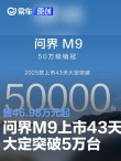 2025款问界M9上市43天大定突破5万台 售46.98万元起