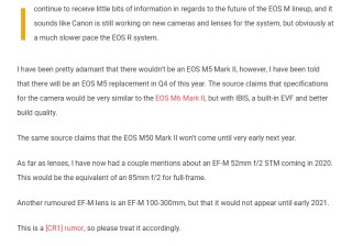 新机或配备防抖 传EOS M5升级机型年底发布