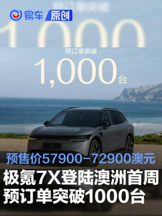 极氪7X登陆澳洲首周预订单突破1000台 预售价57900-72900澳元