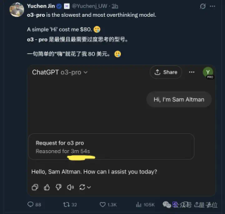 o3-pro正式推出！说声“嗨”就花了80美元，思考1+1用时16分钟