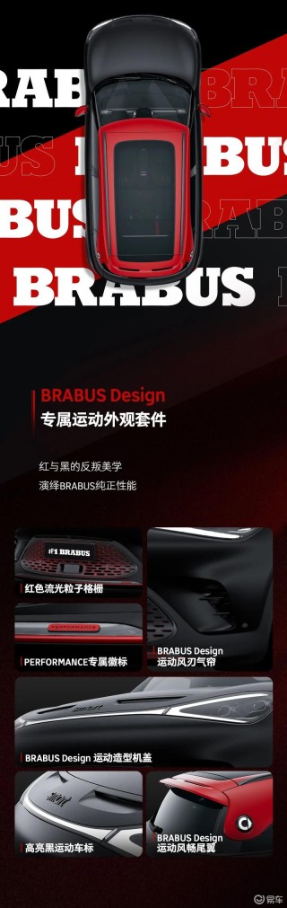 2026款smart精灵#1 BRABUS性能版官图公布 专属运动外观套件