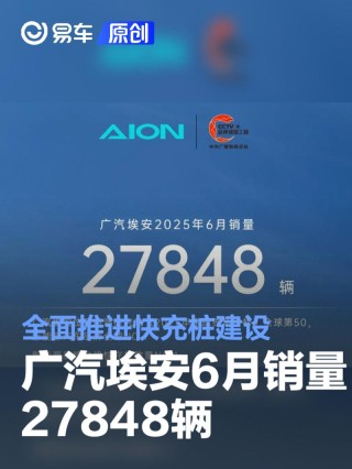 广汽埃安6月销量27848辆 全面推进快充桩建设