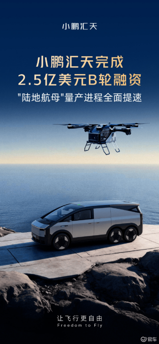 小鹏汇天完成2.5亿美元B轮融资 陆地航母量产进程提速