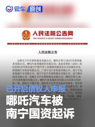 哪吒汽车被南宁国资起诉 已开启债权人申报