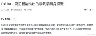 Psi R0 – 灵初智能推出的端到端具身模型