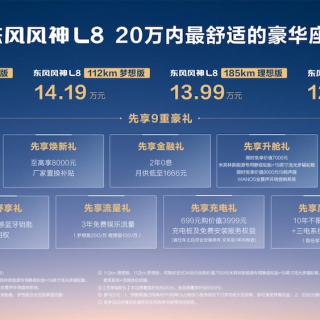 东风风神L8预售12.99万元起，标配L2辅助驾驶