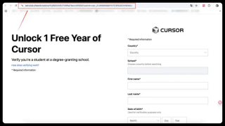 Cursor教育优惠非学生也能蹭～Cursor Pro 免费一年最新教程，亲测有效
