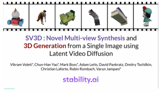 Stable Video 3D震撼上线，视频扩散模型史诗级提升！4090可跑，权重已开放