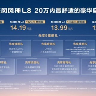 综合续航2245公里 东风风神L8预售12.99万起