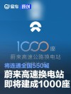 蔚来高速换电站即将建成1000座 将连通全国550城