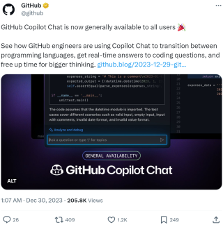 GitHub年终福利，编程聊天机器人开放给所有用户，网友直呼：破局者