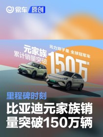 比亚迪元家族销量突破150万辆 里程碑时刻