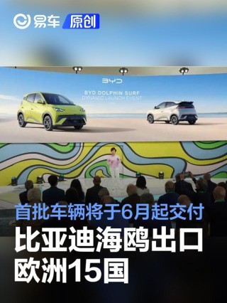 比亚迪海鸥出口欧洲15国 首批车辆将于6月起交付