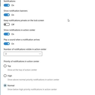 Windows 10中打开或关闭通知的设置