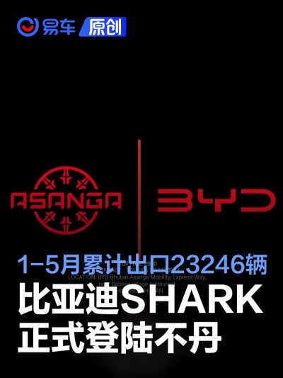比亚迪SHARK正式登陆不丹 1-5月累计出口23246辆