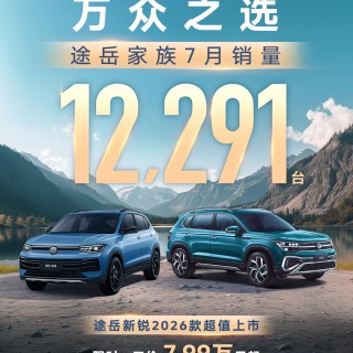 再传捷报！途岳家族7月销售12,291辆