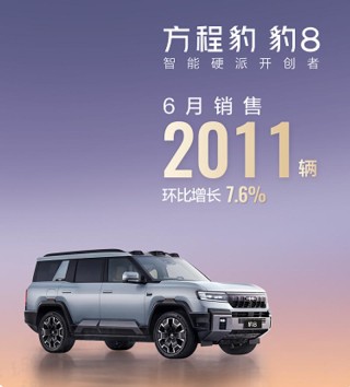 方程豹6月销量近19000辆 钛3月销破万