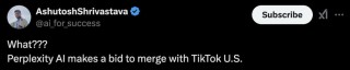 Perplexity AI提议与TikTok美国合并