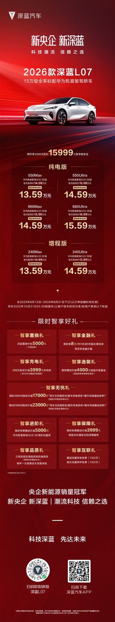 2026款深蓝L07全系标配华为乾崑智驾13.59万元起  第8张