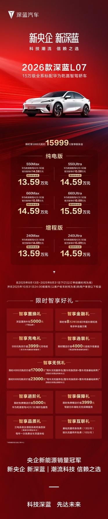 全系标配华为乾崑智驾，2026款 深蓝L07重磅上市！  第8张