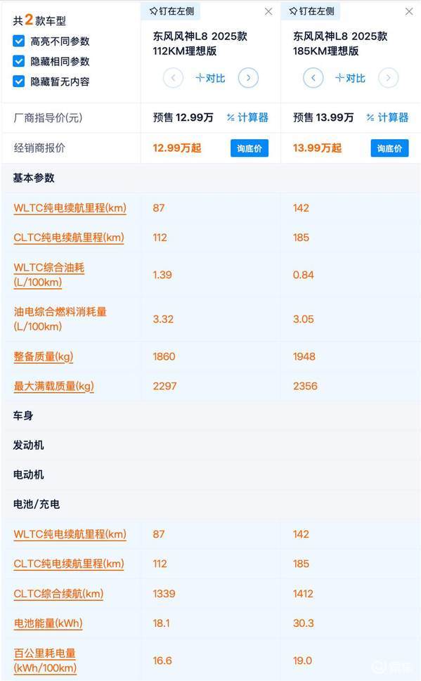 续航2000+ 配后排冷暖箱 东风风神L8配置深度解读  第3张