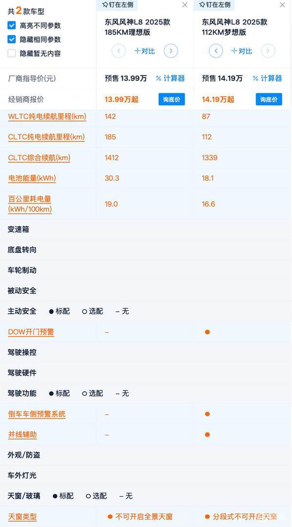 续航2000+ 配后排冷暖箱 东风风神L8配置深度解读  第6张