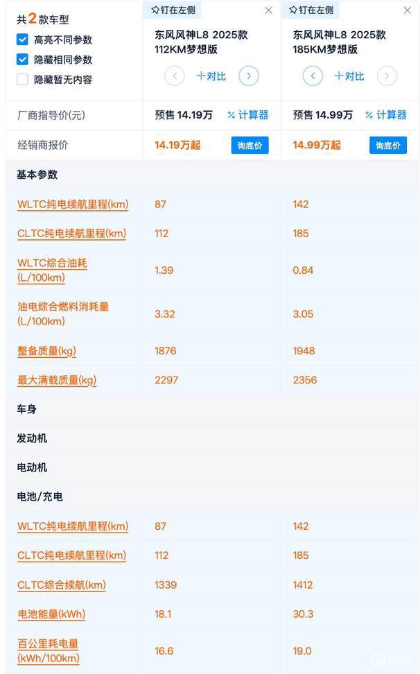 续航2000+ 配后排冷暖箱 东风风神L8配置深度解读  第8张