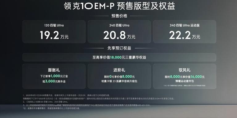 领克 10 EM - P 19.2 万元起开启预售​  第2张