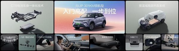 比亚迪元UP 301km领航型西安上市：7.48万元  第6张