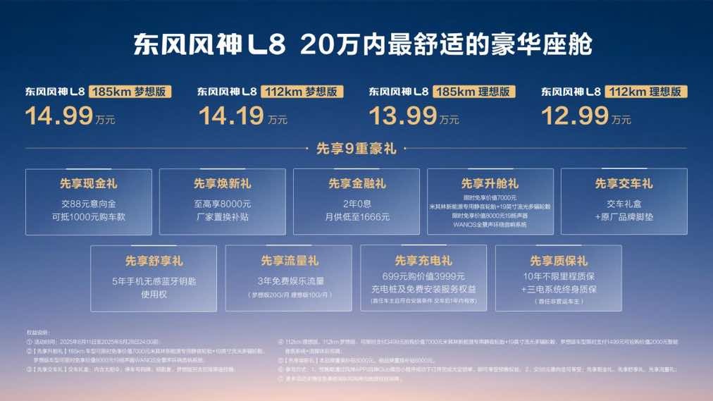 20万内豪华座舱来了！东风风神L8预售12.99万元起  第1张