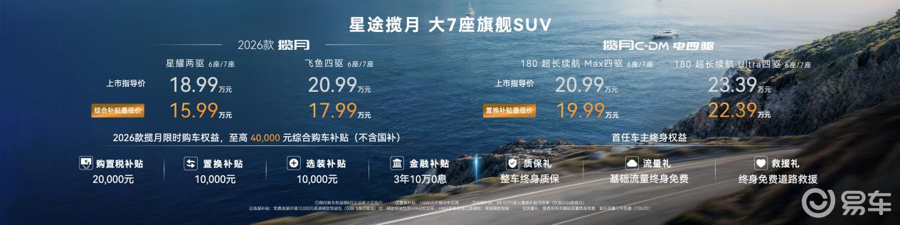 2026款星途揽月正式上市，综合补贴最低15.99万元起  第2张