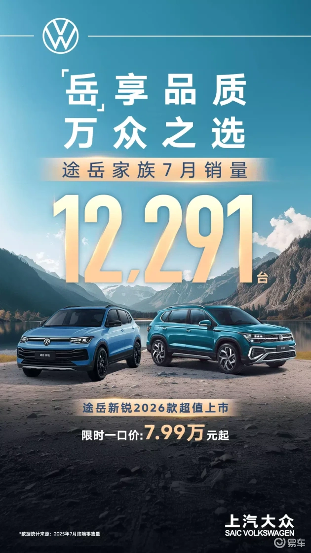 途岳家族7月热销1.2万辆，品质铸就众选