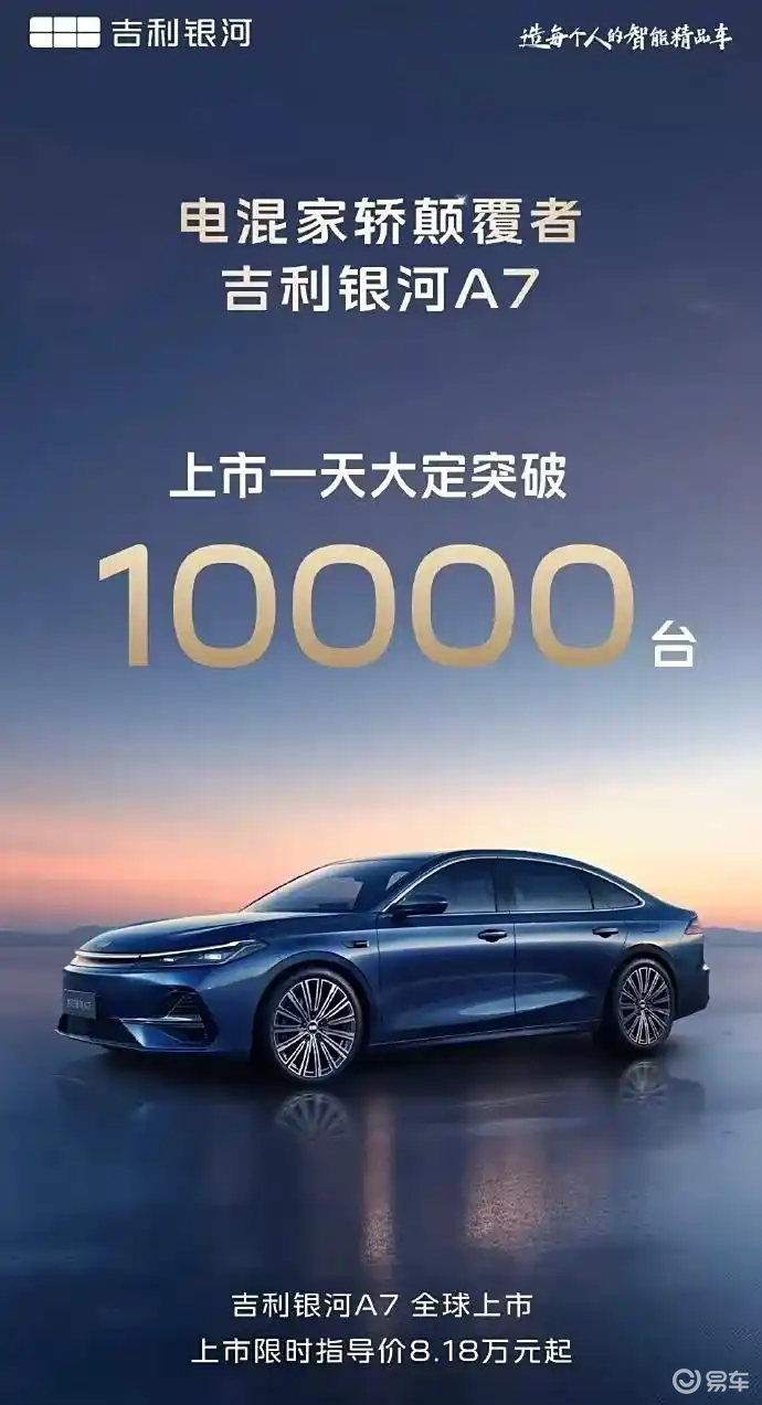 8.18万起！百公里亏电油耗2.67L，银河A7凶猛入场  第1张