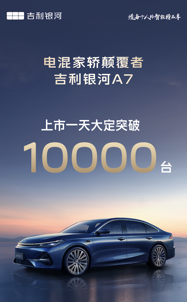 上市即交付万人提车，2025年买电混家轿必看吉利银河A7  第2张