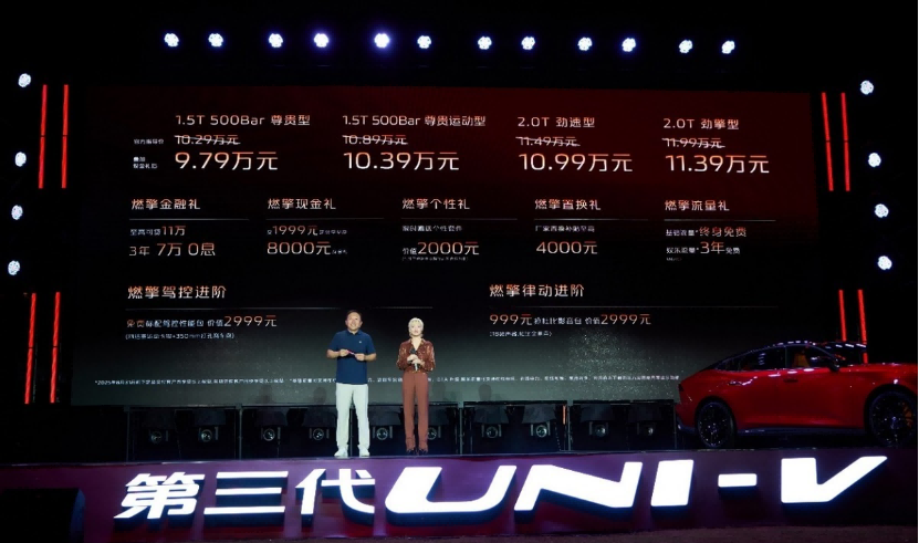 长安第三代UNI-V价格权益正式发布！9.79万元起  第2张