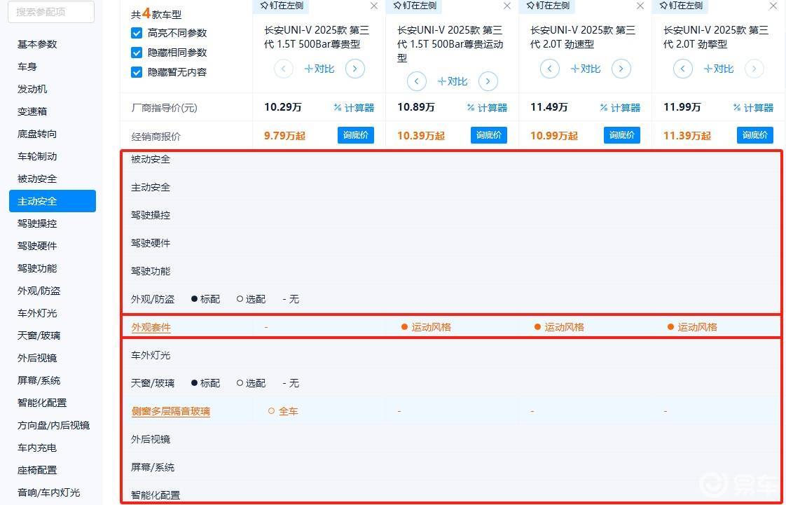 新款长安UNI-V上市售10.29万起 4款车型该如何选  第6张
