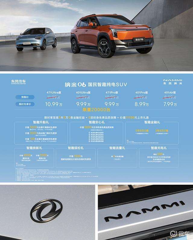 东风纳米06售价不足8万起，竞争比亚迪元UP你会选谁？  第1张