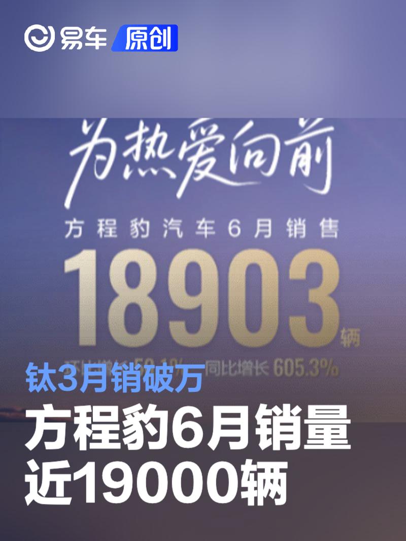 方程豹6月销量近19000辆 钛3月销破万  第1张