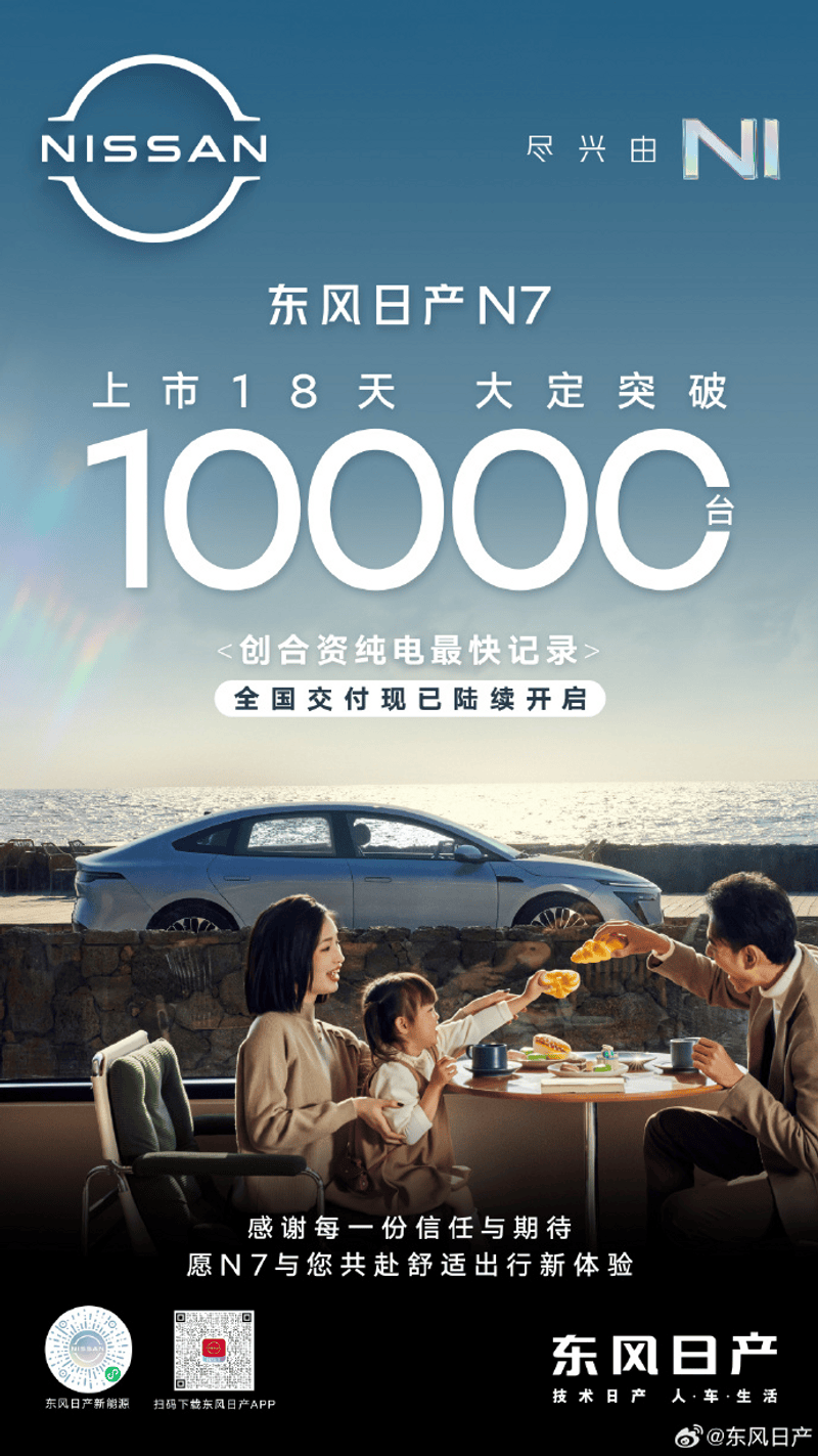 东风日产N7开启全国交付 上市18天大定破10000台  第2张