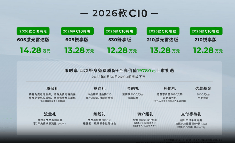 2026款零跑C10正式上市 售价12.28万元起  第2张