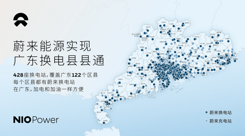 蔚来能源实现广东换电县县通 428座换电站覆盖广东122个区县  第2张