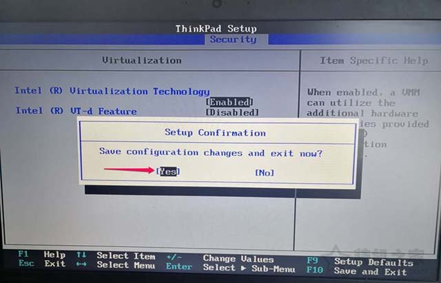 ThinkPad笔记本电脑如何开启CPU虚拟化技术的图文教程  第7张