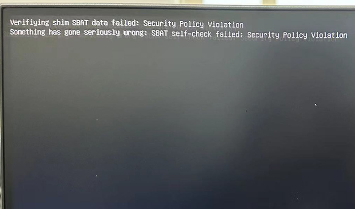 开机提示security Policy Violation的解决方法  第1张