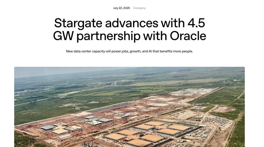 OpenAI推进“星际之门”项目,评估美国数据中心选址 第1张 OpenAI推进“星际之门”项目,评估美国数据中心选址 第1张