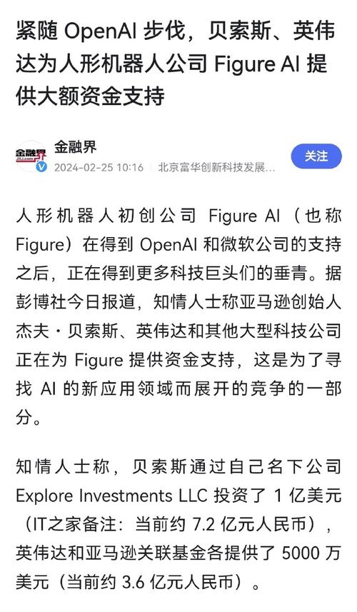 曝贝佐斯和英伟达投资Figure人形机器人 超大手笔投资 第1张 曝贝佐斯和英伟达投资Figure人形机器人 超大手笔投资 第1张