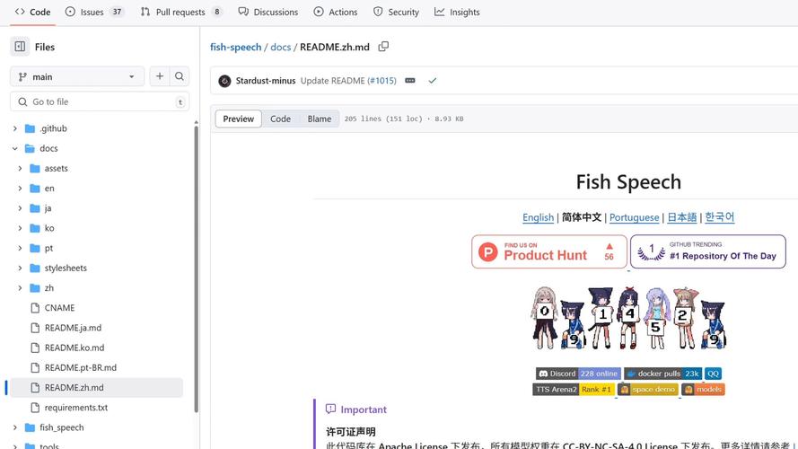 Fish Speech 1.5 – Audio 推出的语音合成模型,支持13种语言 第1张 Fish Speech 1.5 – Audio 推出的语音合成模型,支持13种语言 第1张
