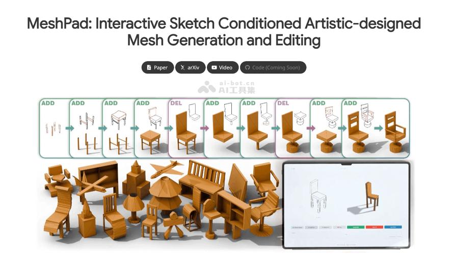 MeshPad – 草图驱动的AI 3D网格生成与编辑工具 第1张 MeshPad – 草图驱动的AI 3D网格生成与编辑工具 第1张