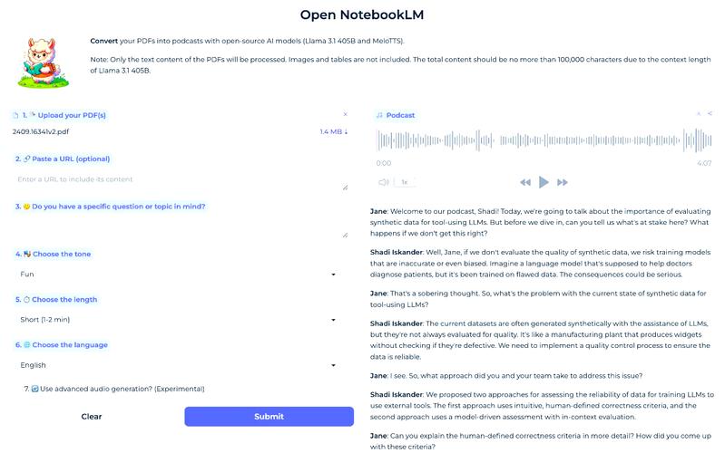 NotebookMLX – 将PDF文档转换成音频博客开源版的NotebookLM 第2张 NotebookMLX – 将PDF文档转换成音频博客开源版的NotebookLM 第2张