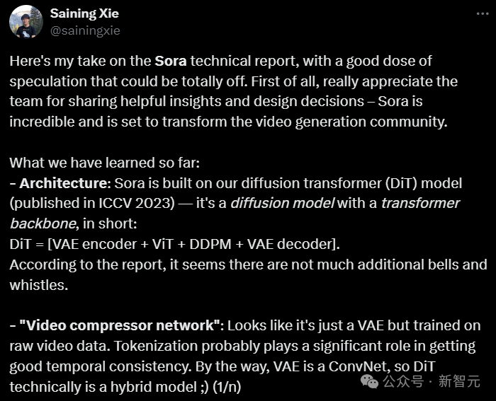 OpenAI Sora核心技术，被曝缝合自DeepMind和谢赛宁论文？机器模拟人类世界迈出第一步  第11张