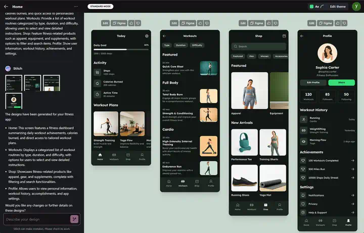我测了Google Stitch：AI 直接出 UI 源文件，Figma 的压力不小了......  第4张